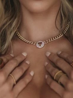 Sahira Pave Heart Chain Necklace ACCESSORIES