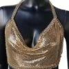 Lunachick Tops Bello Gold Metallic Halter Top