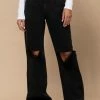 Hidden Jeans Logan High Rise Black Distressed Dad Jean Bottoms 2 Hidden Jeans Logan High Rise Black Distressed Dad Jean Bottoms