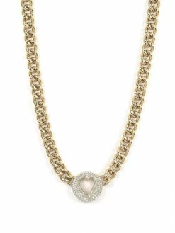Sahira Pave Heart Chain Necklace ACCESSORIES