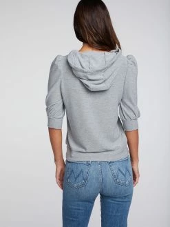 CHASER Rpet Cozy Knit Grey Hoodie Tops 11 CHASER Rpet Cozy Knit Grey Hoodie Tops