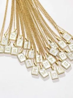 Sahira Mother Of Pearl Initial Card Necklace NEW ARRIVALS