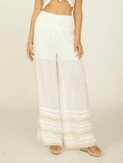 Vintage Havana Crochet Texture Knit Wide Leg Pant