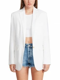 BB Dakota Outerwear Linen On The Edge White Blazer