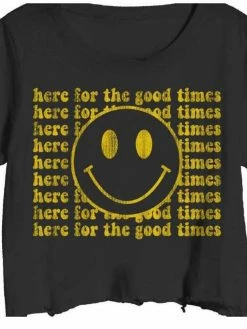 Prince Peter Tops Good Times Smiley Crop Tee