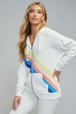 Wildfox Nassau Stripe Roadtrip Zip Up Hoodie