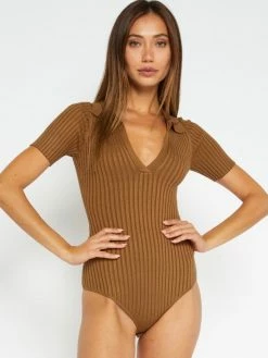 Olivaceous Tops Monroe Ribbed Bodysuit