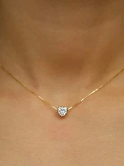 Sahira ACCESSORIES CZ Bezel Heart Necklace