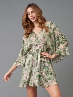 Lola & Sophie Olive Print Batwing Dress Dresses