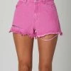 Rolla's Jeans Bottoms Dusters Layla Magenta Denim Short 2 Rolla's Jeans Bottoms Dusters Layla Magenta Denim Short