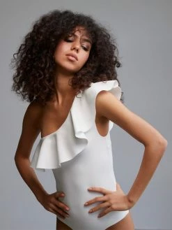 Commando Neoprene White One Shoulder Bodysuit