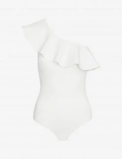 Commando Neoprene White One Shoulder Bodysuit