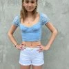 Tic Toc Natalina Baby Blue Crop Top