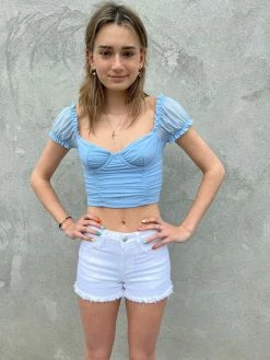 Tic Toc Natalina Baby Blue Crop Top