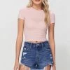 Vervet Bottoms Blake Destroyed Hem Boyfriend Denim Short