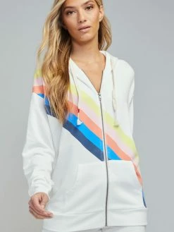 Luna Chick Sales 26 Wildfox Nassau Stripe Roadtrip Zip Up Hoodie