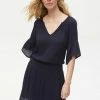 Michael Stars Katelyn Gauze Navy Ruffle Sleeve Dress