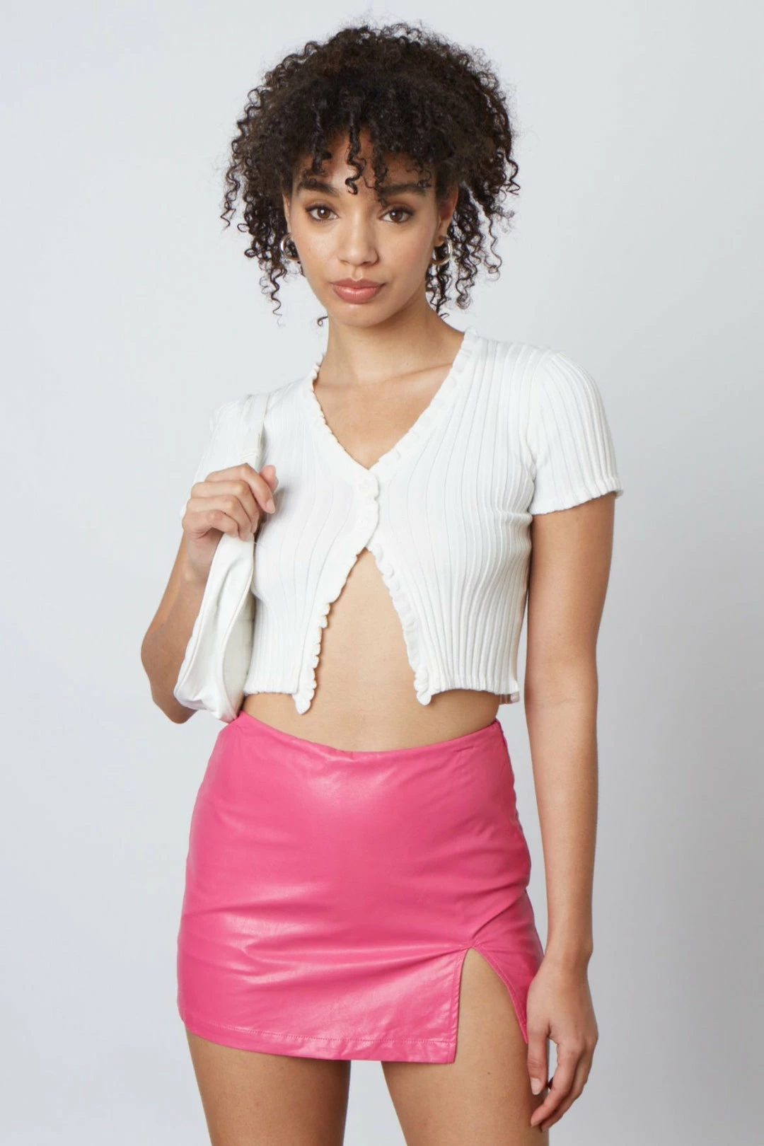 Cotton Candy Bottoms Jolene Vegan Leather Fuchsia Skort 5 Cotton Candy Bottoms Jolene Vegan Leather Fuchsia Skort