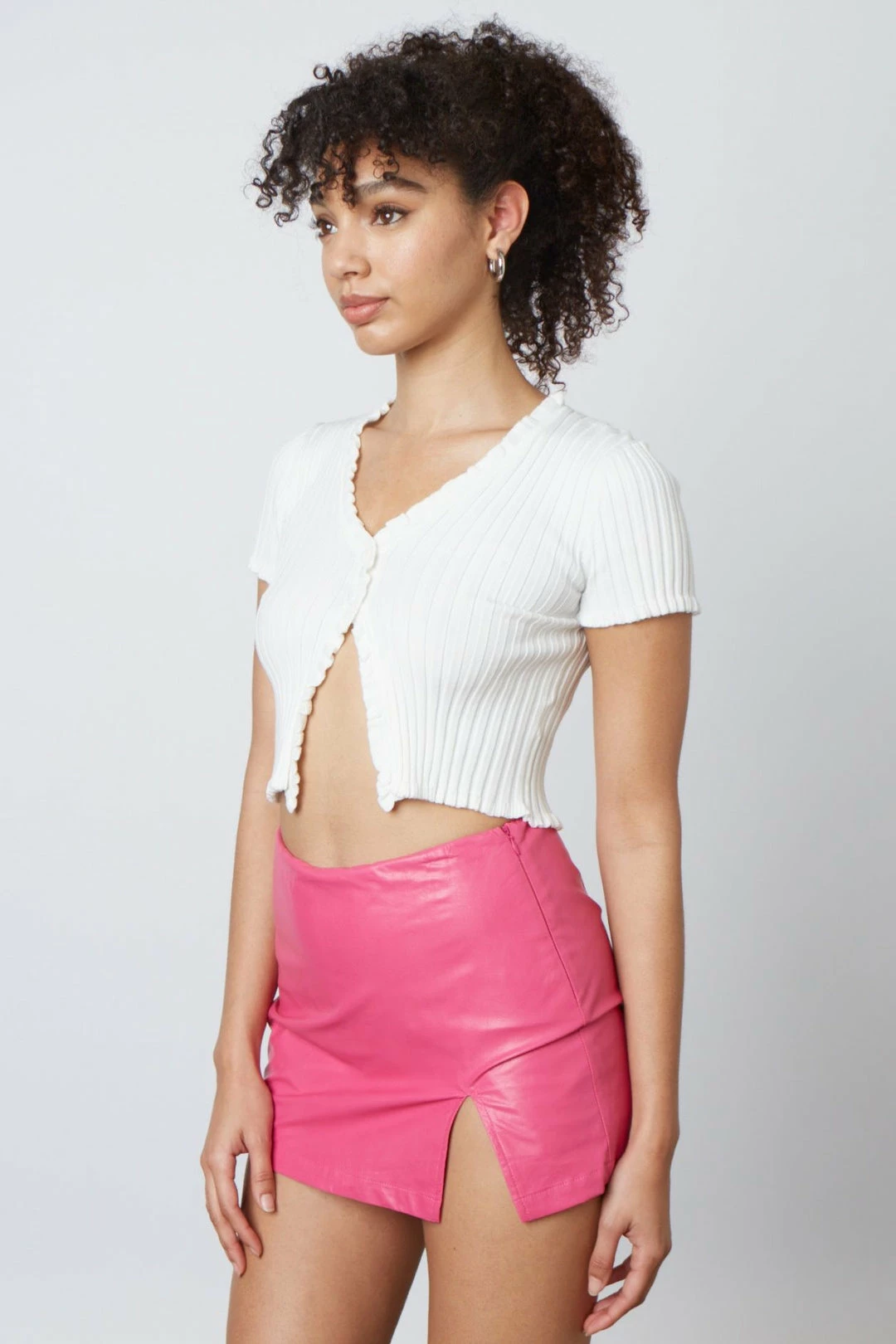 Cotton Candy Bottoms Jolene Vegan Leather Fuchsia Skort 4 Cotton Candy Bottoms Jolene Vegan Leather Fuchsia Skort