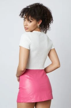 Cotton Candy Bottoms Jolene Vegan Leather Fuchsia Skort 9 Cotton Candy Bottoms Jolene Vegan Leather Fuchsia Skort