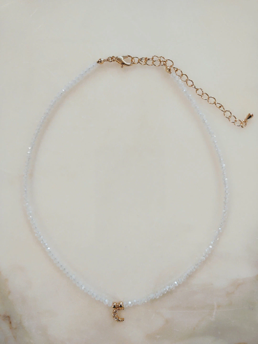 Rae & Jade Mini Beaded Choker With Moon ACCESSORIES 5 Rae & Jade Mini Beaded Choker With Moon ACCESSORIES