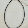 Rae & Jade ACCESSORIES Crescent Moon Navy Beaded Choker