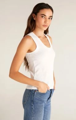 ZSupply Tops Sirena Rib White Tank