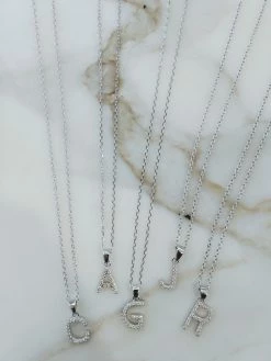 Rae & Jade ACCESSORIES CZ Sterling Silver Initial Pendant