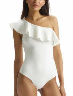 Commando Neoprene White One Shoulder Bodysuit