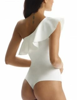 Commando Neoprene White One Shoulder Bodysuit