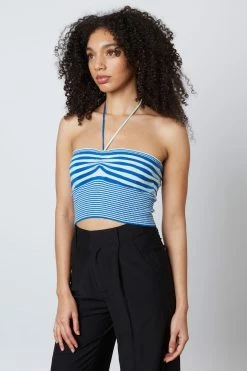 Cotton Candy Joanie Marine Blue Top Tops