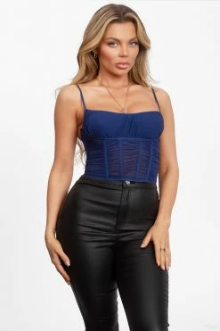 Tic Toc Zorta Deep Blue Crop Top Tops 8 Tic Toc Zorta Deep Blue Crop Top Tops